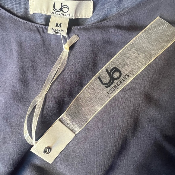 NWT Ya Los Angeles Charcoal Puff Sleeve with tie belt Dress Size M - Picture 5 of 5